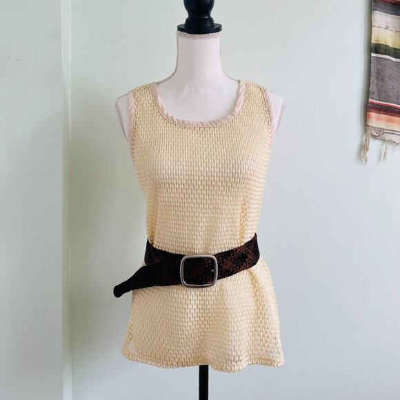 CALVIN KLIEN Woven Suede Leather Belt 43" - Picture 2 of 6